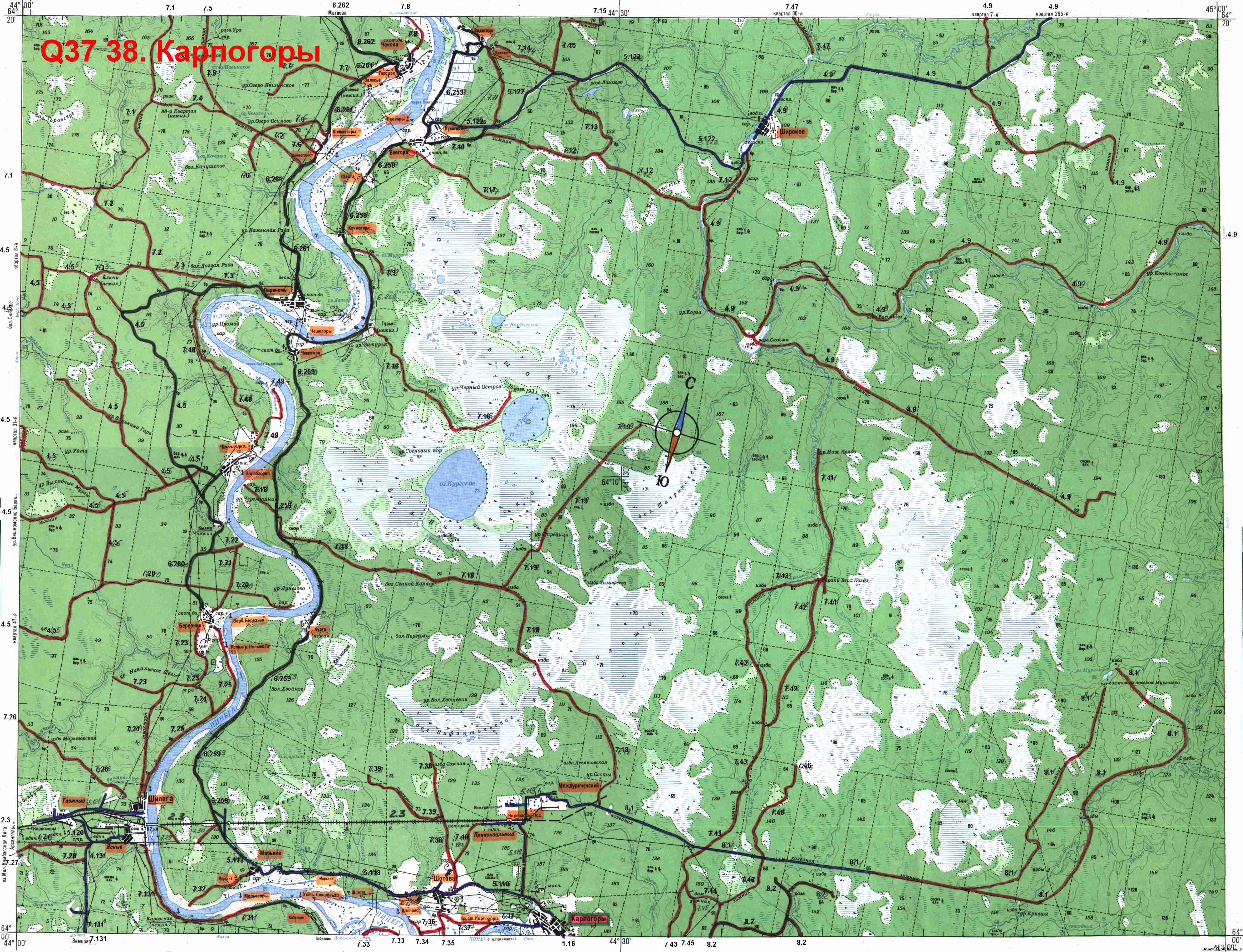 Карпогоры архангельск карта