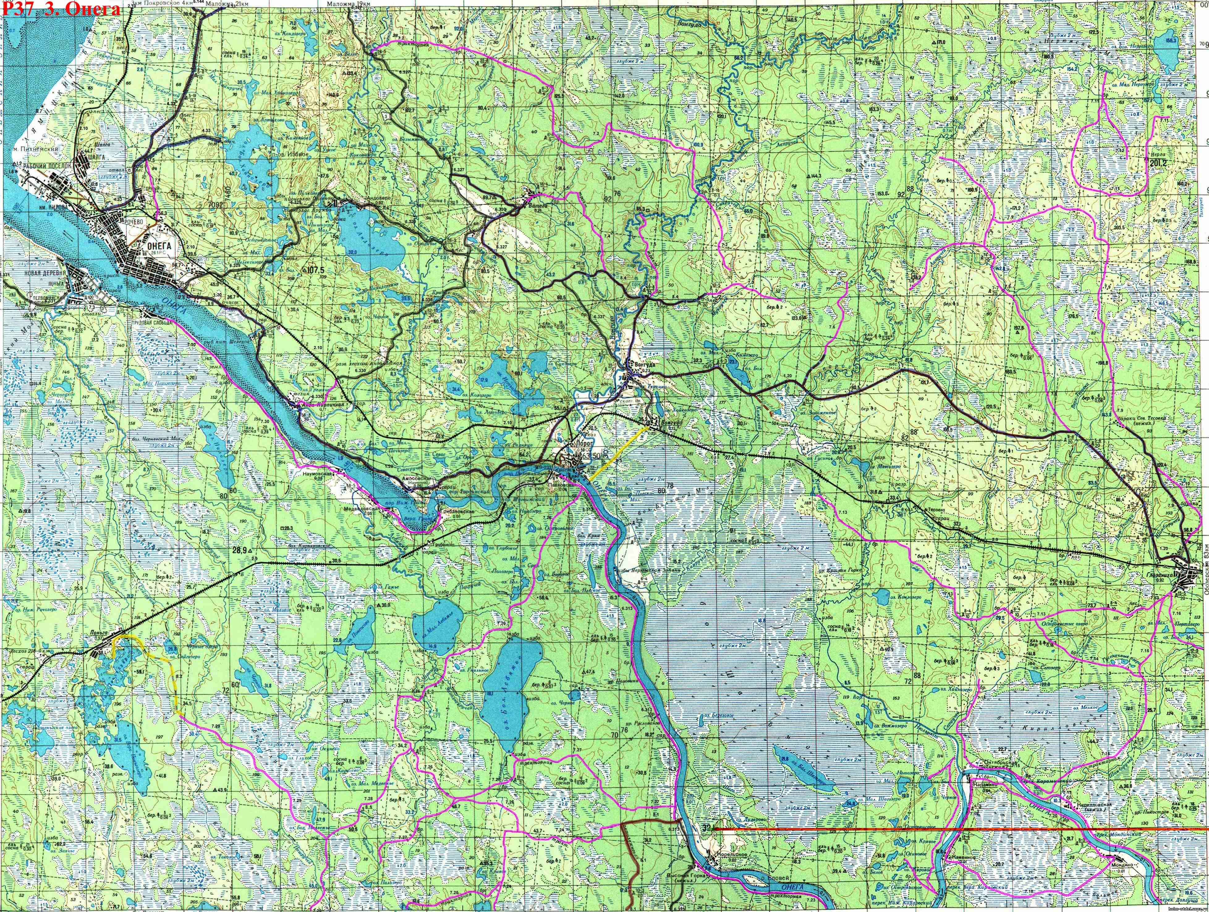 Река онега архангельская область карта