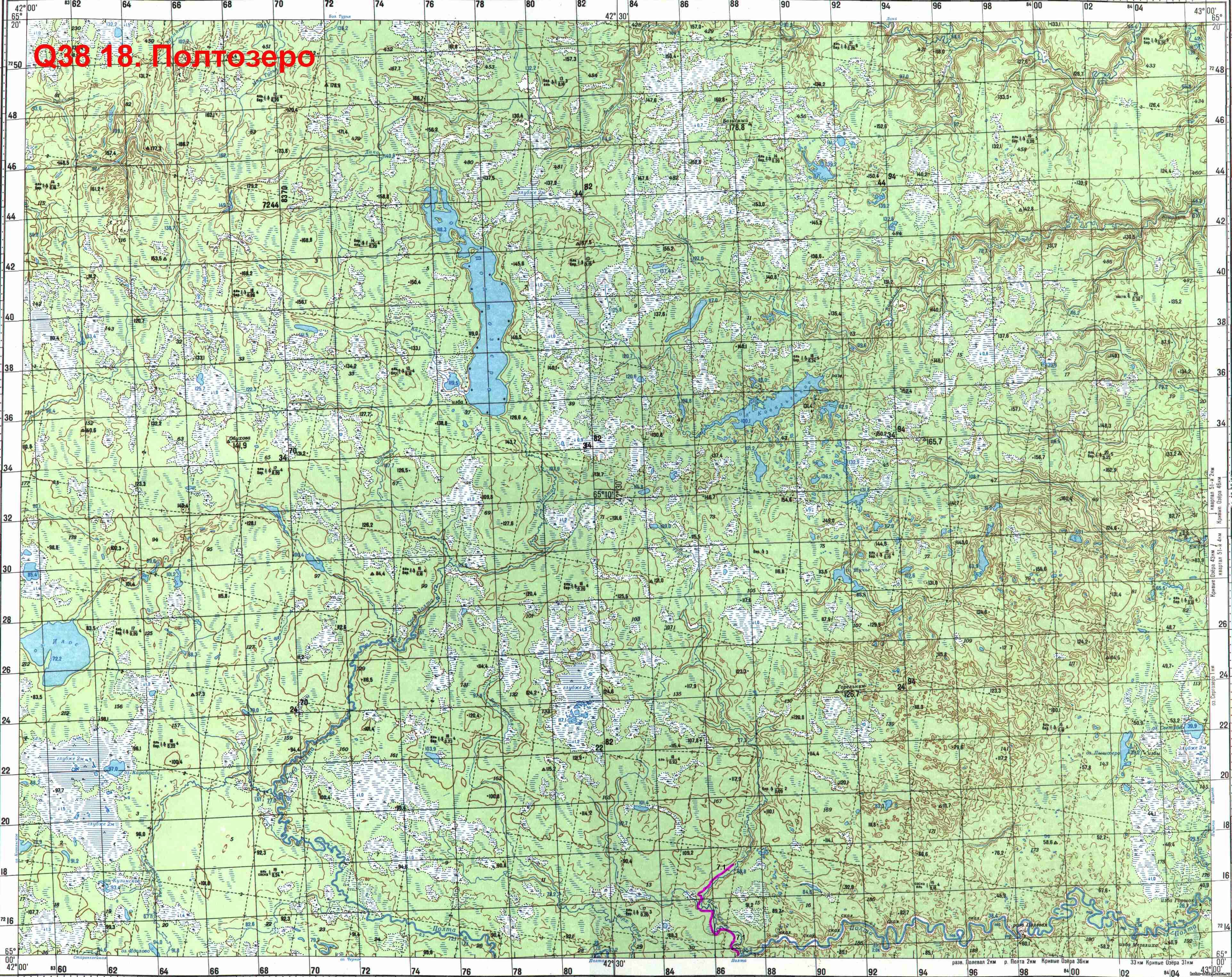 Топографическая карта архангельска