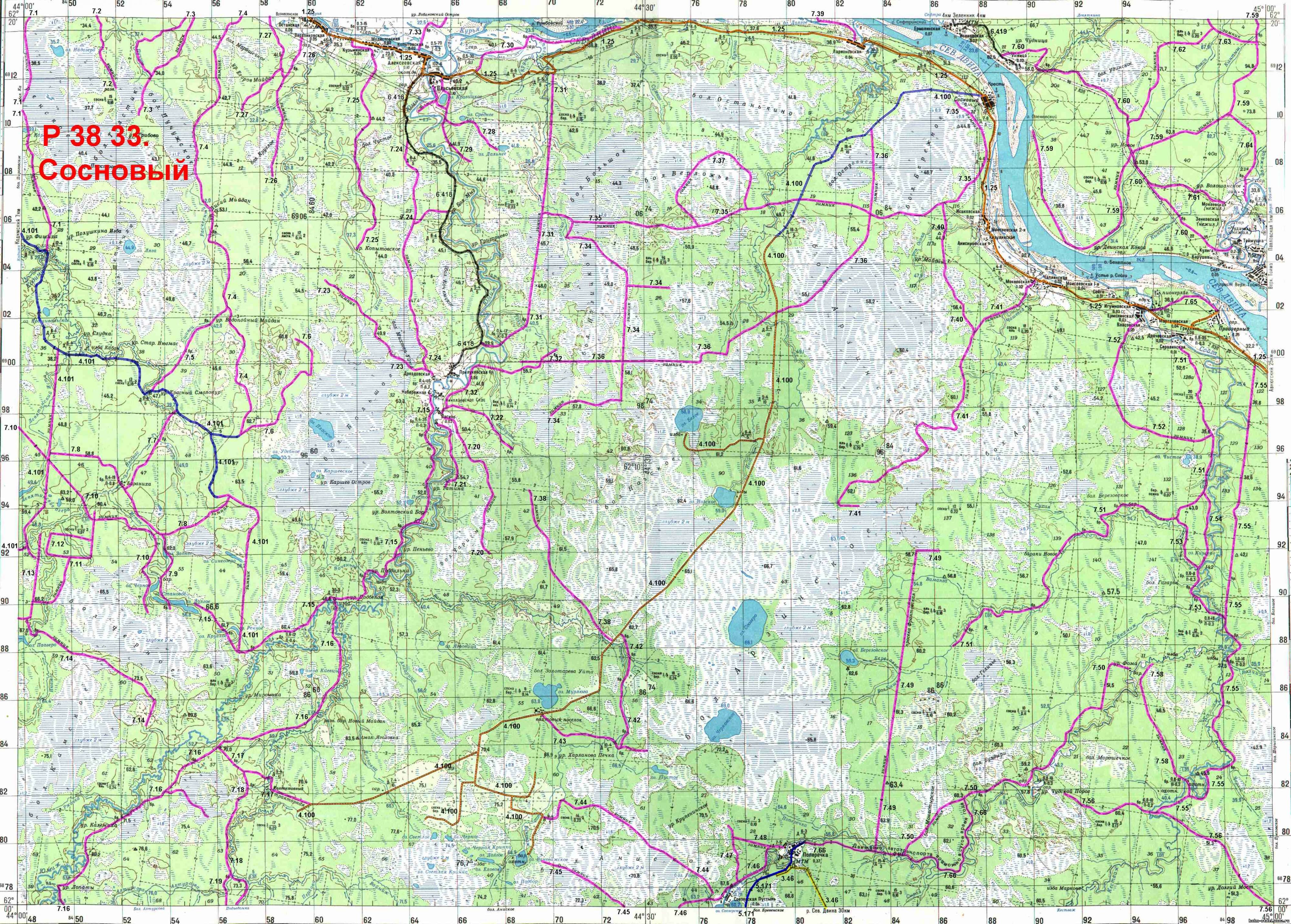 Топографическая карта архангельской области